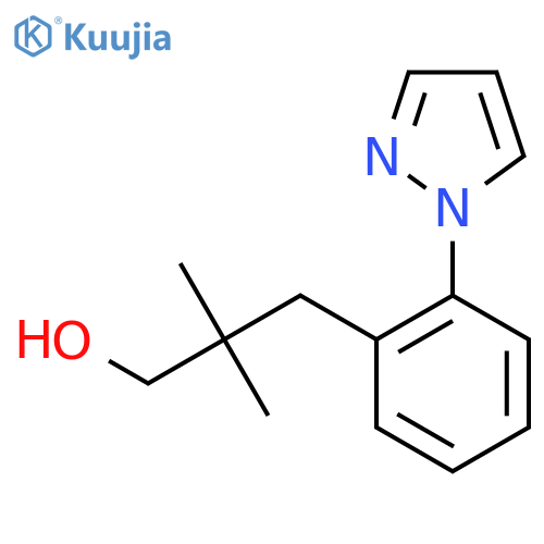 2,2-dimethyl-3-2-(1H-pyrazol-1-yl)phenylpropan-1-ol structure