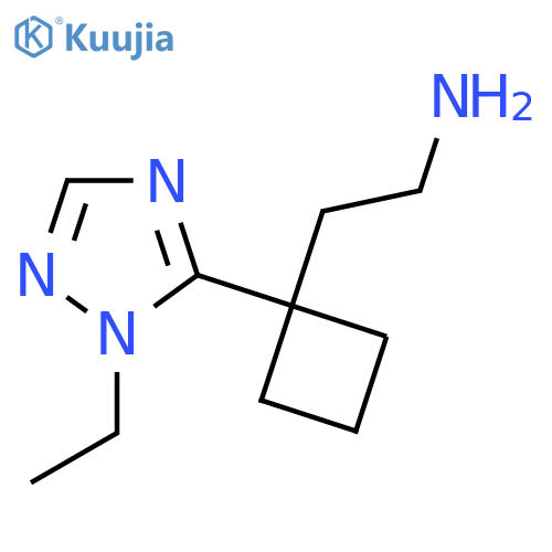 2-1-(1-ethyl-1H-1,2,4-triazol-5-yl)cyclobutylethan-1-amine structure