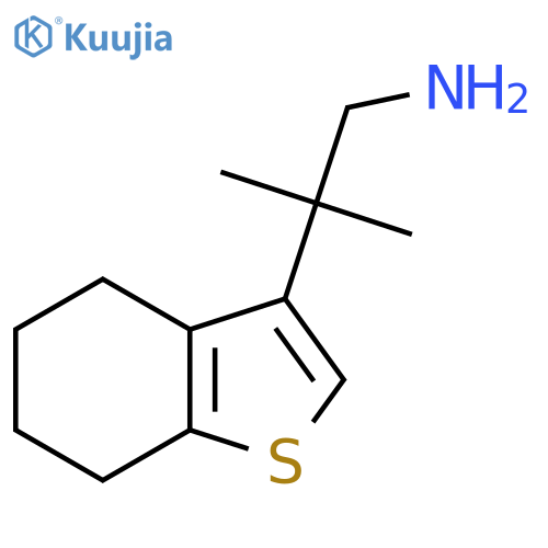 2-methyl-2-(4,5,6,7-tetrahydro-1-benzothiophen-3-yl)propan-1-amine structure