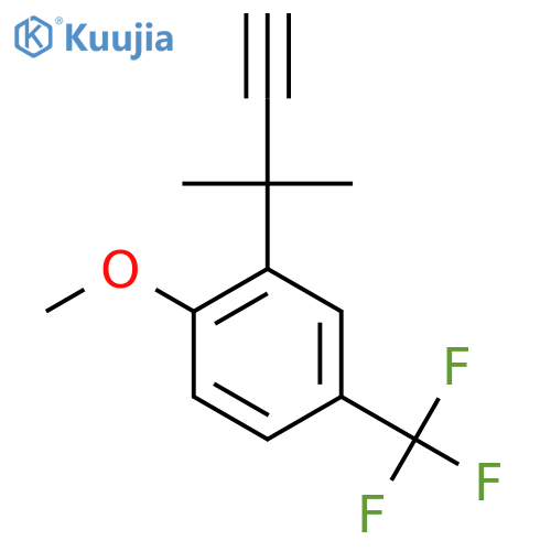 1-methoxy-2-(2-methylbut-3-yn-2-yl)-4-(trifluoromethyl)benzene structure