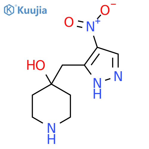 4-(4-nitro-1H-pyrazol-3-yl)methylpiperidin-4-ol structure
