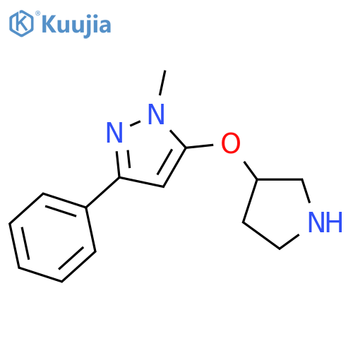 1-methyl-3-phenyl-5-(pyrrolidin-3-yloxy)-1H-pyrazole structure
