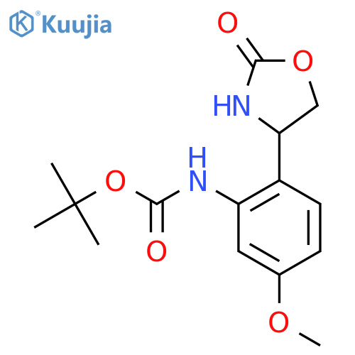 tert-butyl N-5-methoxy-2-(2-oxo-1,3-oxazolidin-4-yl)phenylcarbamate structure