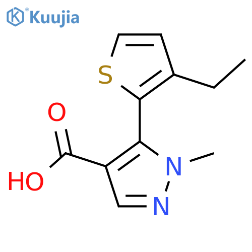 5-(3-ethylthiophen-2-yl)-1-methyl-1H-pyrazole-4-carboxylic acid structure