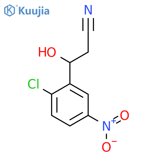 3-(2-chloro-5-nitrophenyl)-3-hydroxypropanenitrile structure