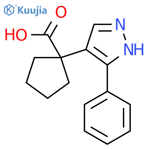 1-(3-phenyl-1H-pyrazol-4-yl)cyclopentane-1-carboxylic acid structure