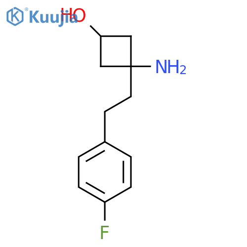 3-amino-3-2-(4-fluorophenyl)ethylcyclobutan-1-ol structure