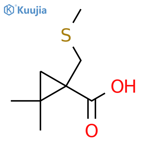 2,2-dimethyl-1-(methylsulfanyl)methylcyclopropane-1-carboxylic acid structure