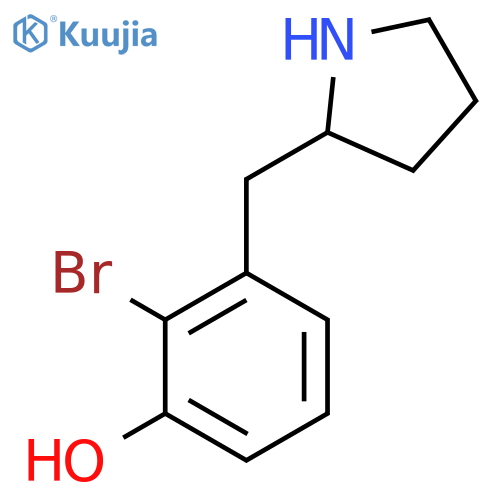 2-bromo-3-(pyrrolidin-2-yl)methylphenol structure