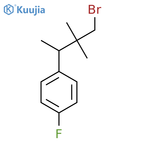 1-(4-bromo-3,3-dimethylbutan-2-yl)-4-fluorobenzene structure