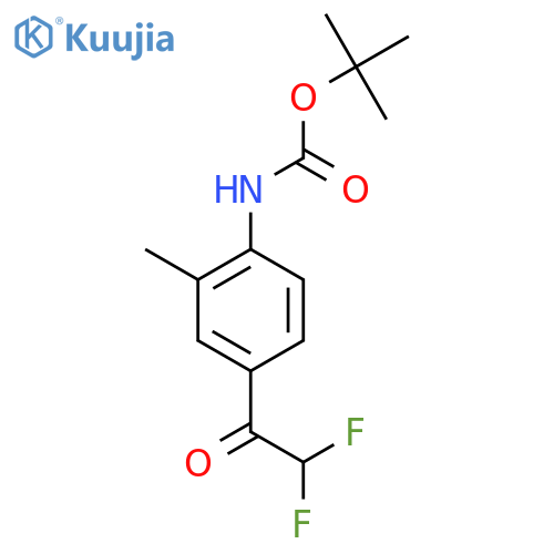 tert-butyl N-4-(2,2-difluoroacetyl)-2-methylphenylcarbamate structure