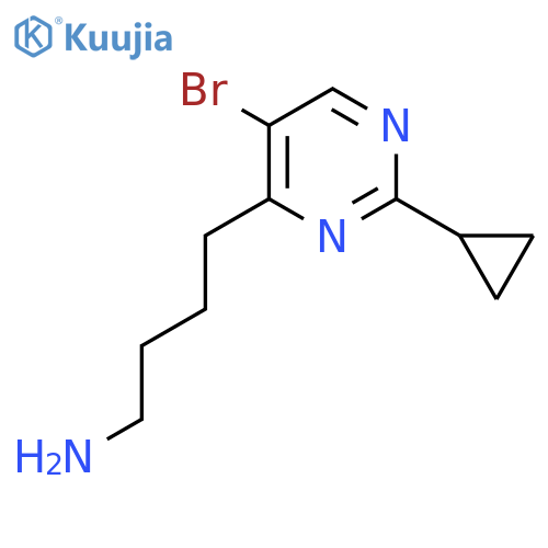 4-(5-bromo-2-cyclopropylpyrimidin-4-yl)butan-1-amine structure
