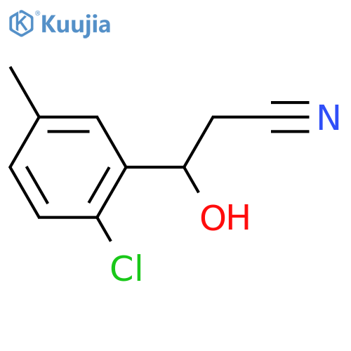 3-(2-chloro-5-methylphenyl)-3-hydroxypropanenitrile structure