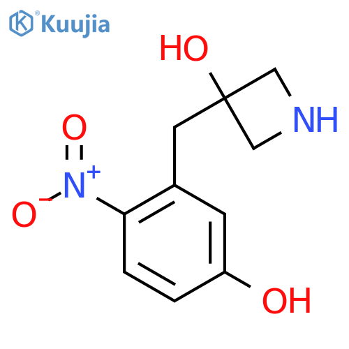 3-(5-hydroxy-2-nitrophenyl)methylazetidin-3-ol structure