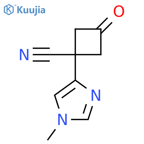 1-(1-methyl-1H-imidazol-4-yl)-3-oxocyclobutane-1-carbonitrile structure