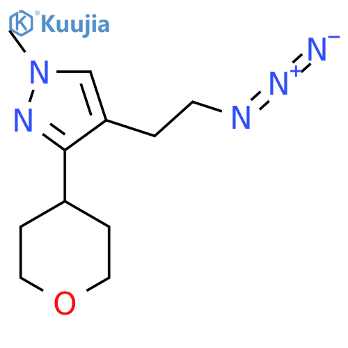 4-(2-azidoethyl)-1-methyl-3-(oxan-4-yl)-1H-pyrazole structure