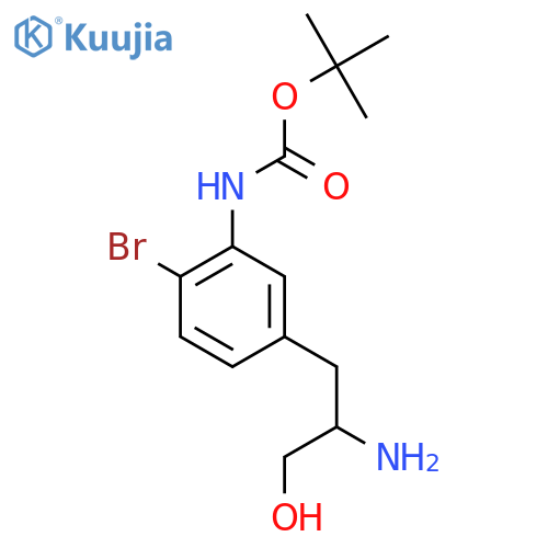 tert-butyl N-5-(2-amino-3-hydroxypropyl)-2-bromophenylcarbamate structure