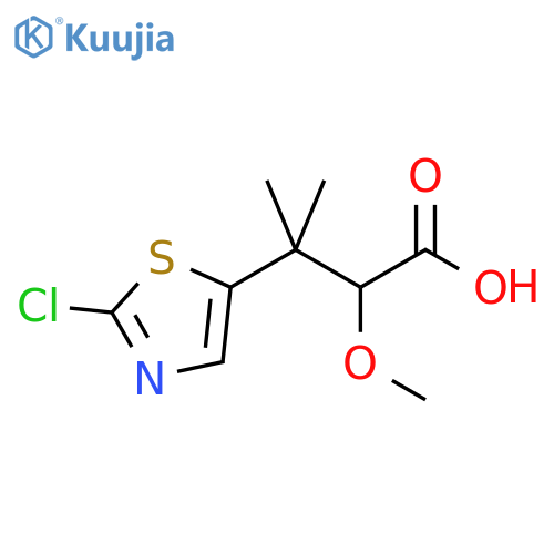 3-(2-chloro-1,3-thiazol-5-yl)-2-methoxy-3-methylbutanoic acid structure