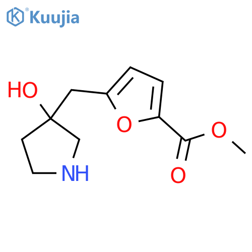 methyl 5-(3-hydroxypyrrolidin-3-yl)methylfuran-2-carboxylate structure