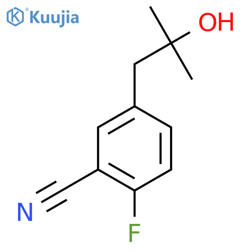 2-fluoro-5-(2-hydroxy-2-methylpropyl)benzonitrile structure