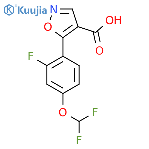 5-4-(difluoromethoxy)-2-fluorophenyl-1,2-oxazole-4-carboxylic acid structure