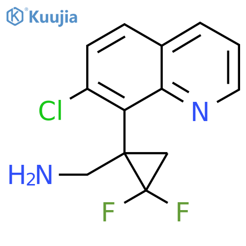 1-(7-chloroquinolin-8-yl)-2,2-difluorocyclopropylmethanamine structure