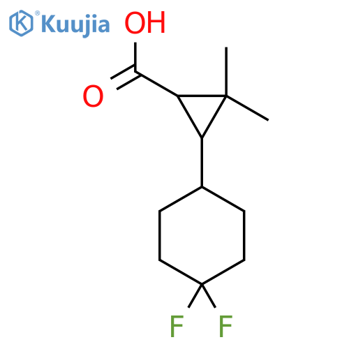 3-(4,4-difluorocyclohexyl)-2,2-dimethylcyclopropane-1-carboxylic acid structure