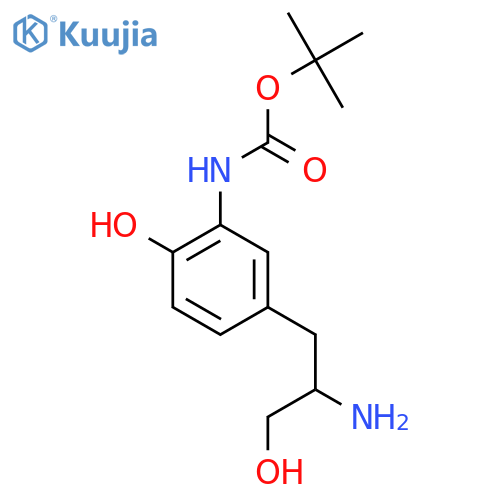 tert-butyl N-5-(2-amino-3-hydroxypropyl)-2-hydroxyphenylcarbamate structure