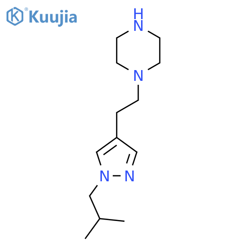 1-{2-1-(2-methylpropyl)-1H-pyrazol-4-ylethyl}piperazine structure