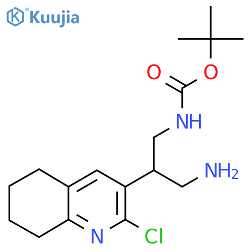 tert-butyl N-3-amino-2-(2-chloro-5,6,7,8-tetrahydroquinolin-3-yl)propylcarbamate structure