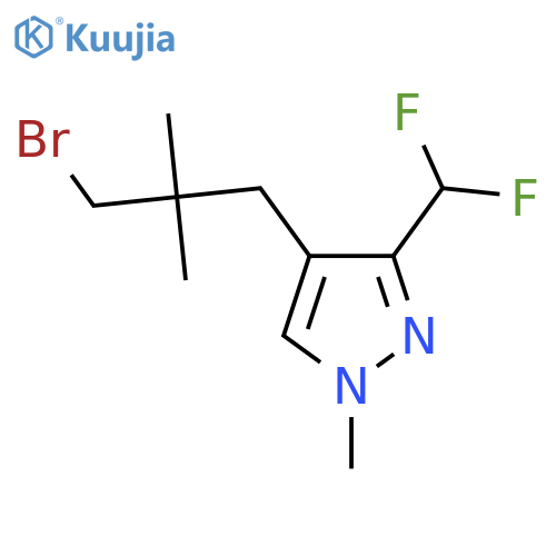 4-(3-bromo-2,2-dimethylpropyl)-3-(difluoromethyl)-1-methyl-1H-pyrazole structure