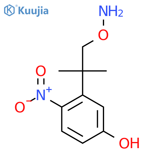 3-1-(aminooxy)-2-methylpropan-2-yl-4-nitrophenol structure