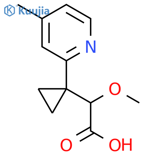 2-methoxy-2-1-(4-methylpyridin-2-yl)cyclopropylacetic acid structure