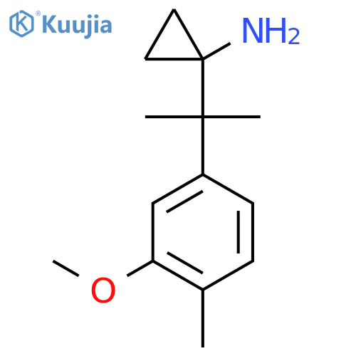 1-2-(3-methoxy-4-methylphenyl)propan-2-ylcyclopropan-1-amine structure