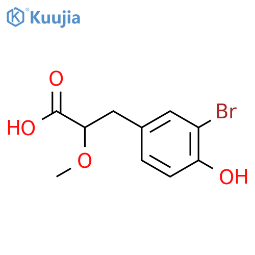3-(3-bromo-4-hydroxyphenyl)-2-methoxypropanoic acid structure