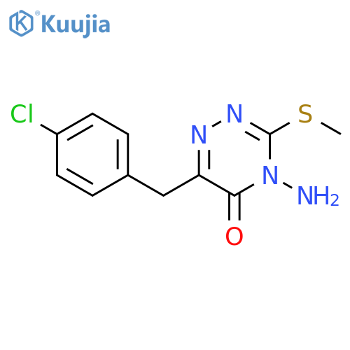 1,2,4-Triazin-5(4H)-one, 4-amino-6-[(4-chlorophenyl)methyl]-3-(methylthio)- structure
