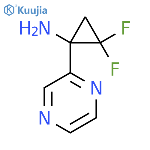 2,2-difluoro-1-(pyrazin-2-yl)cyclopropan-1-amine structure