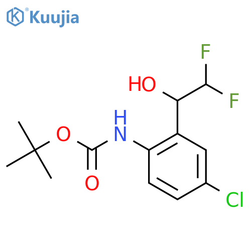 tert-butyl N-4-chloro-2-(2,2-difluoro-1-hydroxyethyl)phenylcarbamate structure