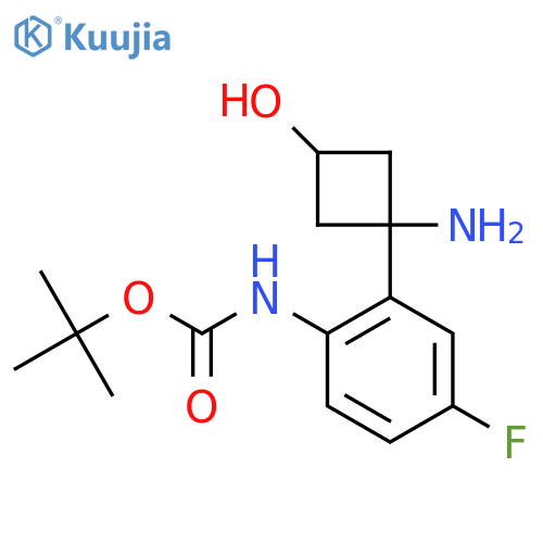 tert-butyl N-2-(1-amino-3-hydroxycyclobutyl)-4-fluorophenylcarbamate structure