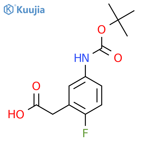 2-(5-{(tert-butoxy)carbonylamino}-2-fluorophenyl)acetic acid structure