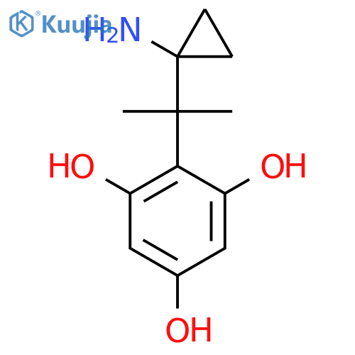 2-2-(1-aminocyclopropyl)propan-2-ylbenzene-1,3,5-triol structure
