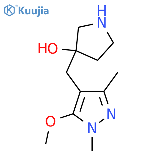 3-(5-methoxy-1,3-dimethyl-1H-pyrazol-4-yl)methylpyrrolidin-3-ol structure