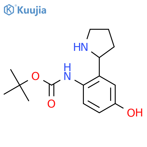 tert-butyl N-4-hydroxy-2-(pyrrolidin-2-yl)phenylcarbamate structure