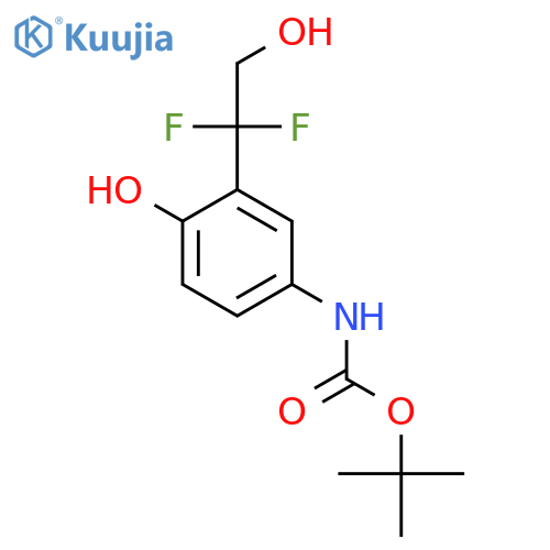 tert-butyl N-3-(1,1-difluoro-2-hydroxyethyl)-4-hydroxyphenylcarbamate structure