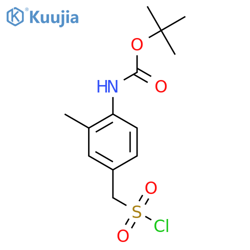 tert-butyl N-{4-(chlorosulfonyl)methyl-2-methylphenyl}carbamate structure