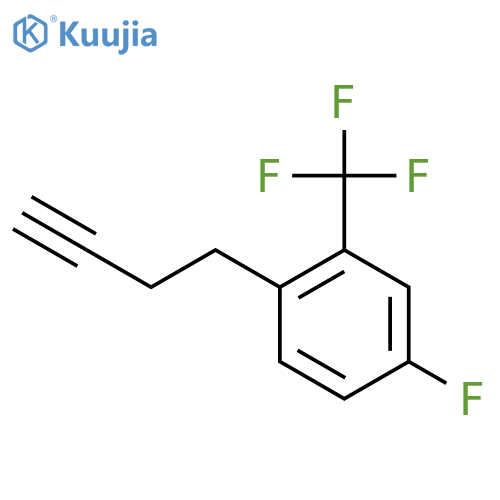 1-(but-3-yn-1-yl)-4-fluoro-2-(trifluoromethyl)benzene structure