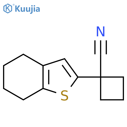 1-(4,5,6,7-tetrahydro-1-benzothiophen-2-yl)cyclobutane-1-carbonitrile structure