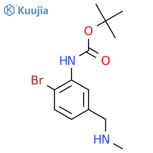 tert-butyl N-{2-bromo-5-(methylamino)methylphenyl}carbamate structure