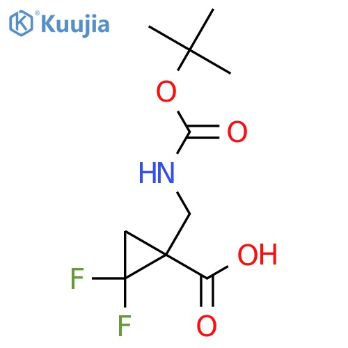 1-({(tert-butoxy)carbonylamino}methyl)-2,2-difluorocyclopropane-1-carboxylic acid structure