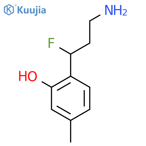 2-(3-amino-1-fluoropropyl)-5-methylphenol structure
